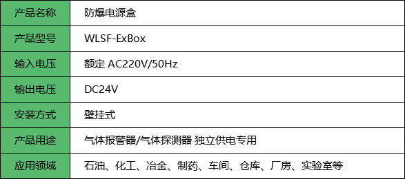 防爆电源盒产品参数